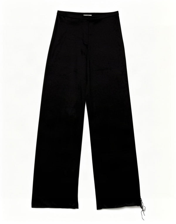 Topshop Pantaloni casual din velur cu picioare late pentru femei UK 12 Medium W28 L30 Negru