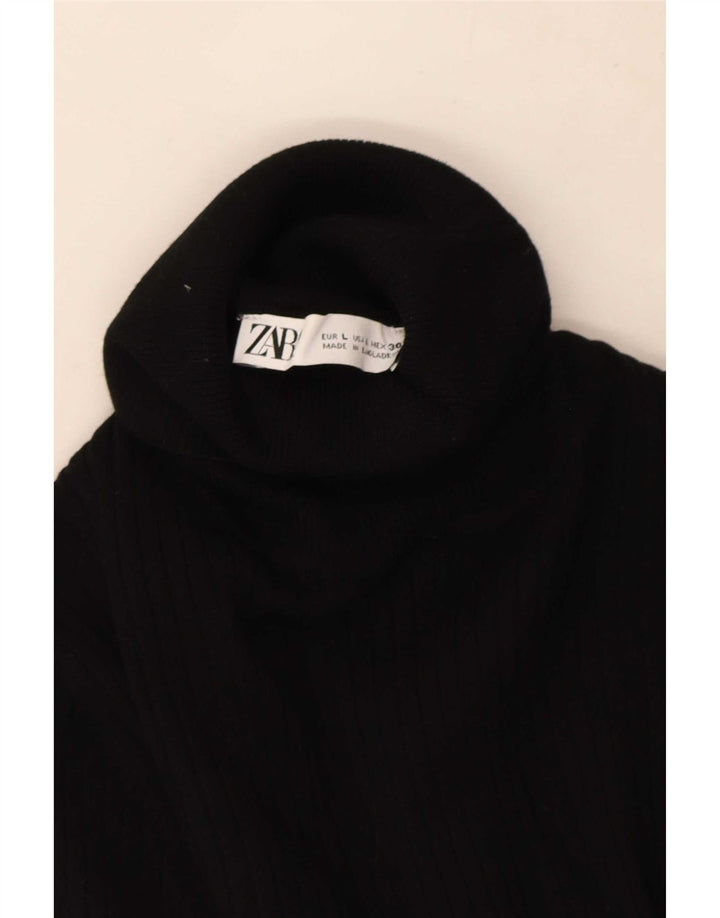 Pulover cu gât rulat Zara pentru femei UK 14 mare negru