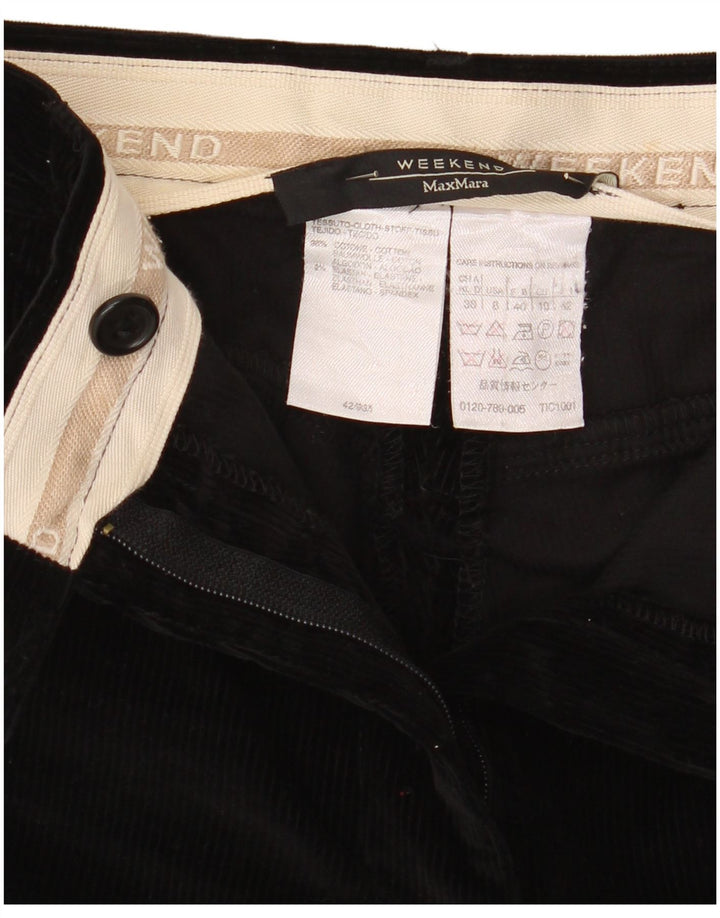 Max Mara Pantaloni de weekend pentru femei Bootcut din velur UK 10 Small W30 L32 Negru