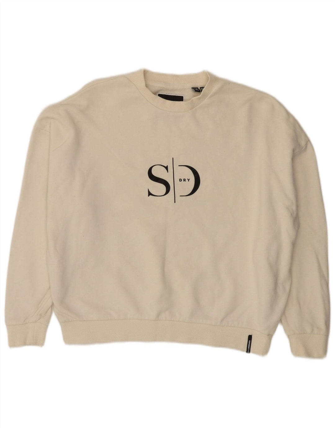 Pulover Superdry pentru femei Crop oversized UK 8 Small Off White