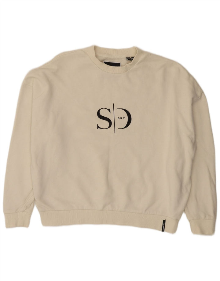 Pulover Superdry pentru femei Crop oversized UK 8 Small Off White