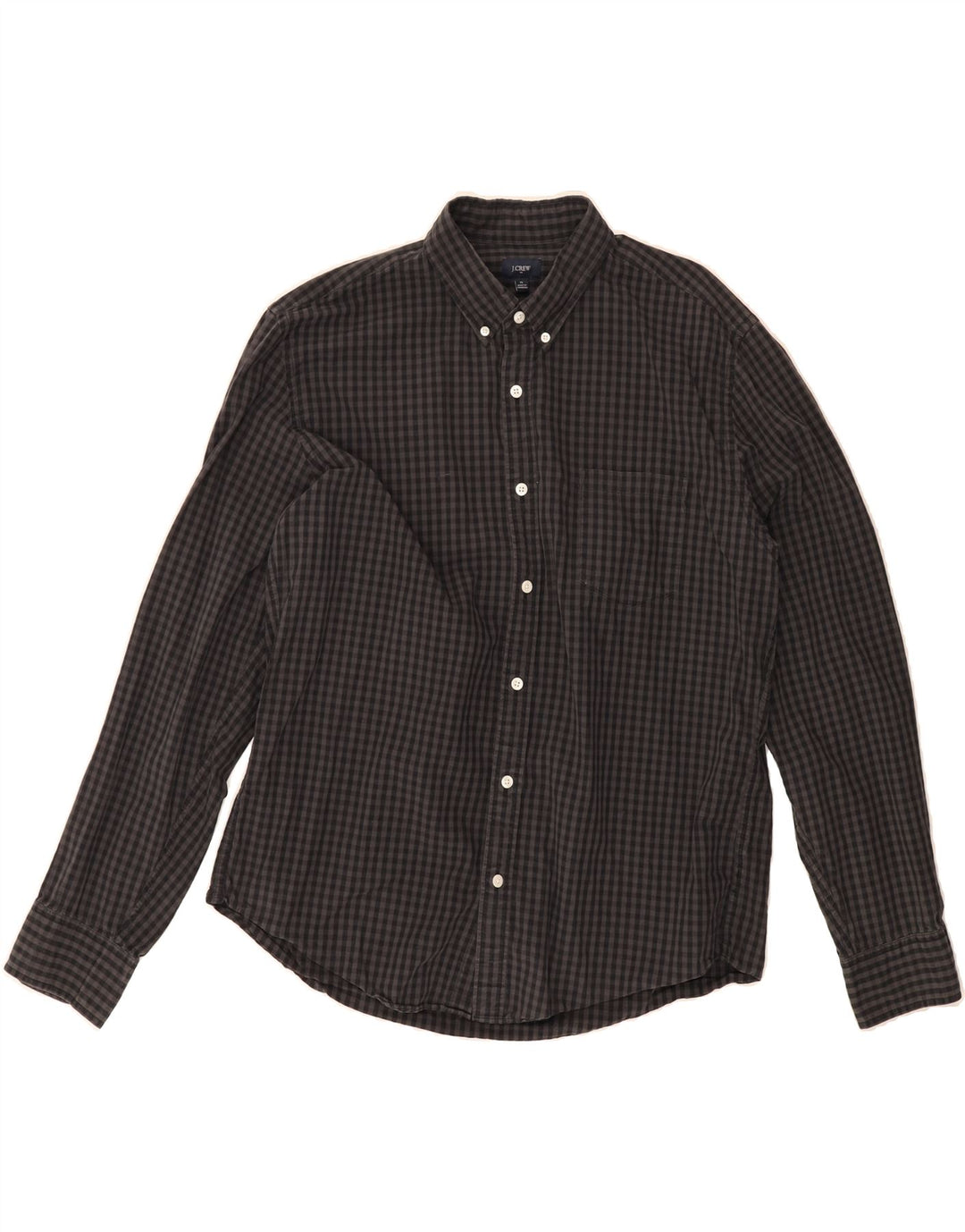 J. CREW Mens Shirt XL Grey Gingham Cotton Vintage J. Crew and Second-Hand J. Crew from Messina Hembry 
