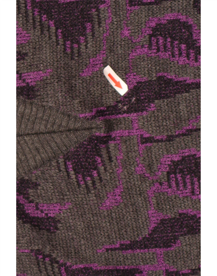 Pulover cu decolteu în V Rasica, pentru femei, cu model abstract, UK 16, mare, gri