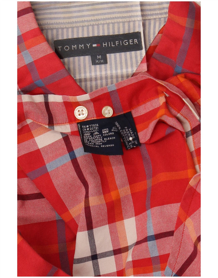 Cămașă pentru bărbați Tommy Hilfiger, bumbac carouri roșu mediu