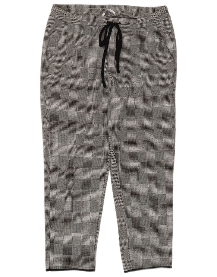 Pantaloni de trening Zara pentru femei Crop UK 12 Medium Gri Houndstooth