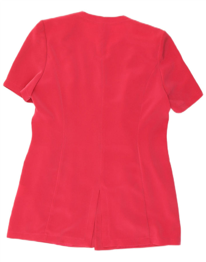 JACQUES VERT Womens 5 Button Short Sleeve Blazer Jacket UK 12 Medium  Red