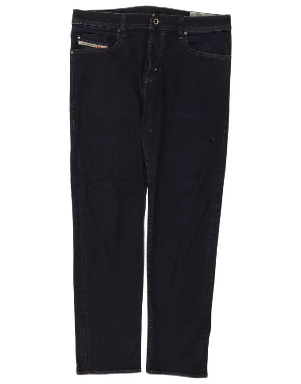 Diesel Mens Buster Regular Slim Tapered Jeans W34 L30 Navy Blue Cotton