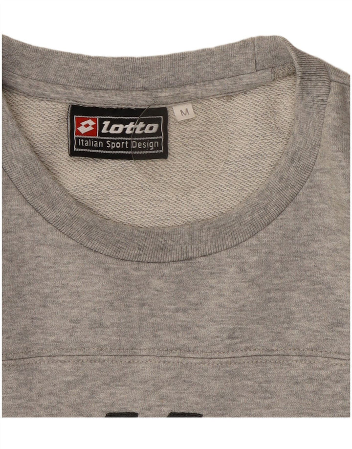 Pulover cu grafic pentru femei Lotto UK 14, bumbac cu pete gri mediu