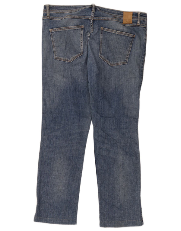 Blugi drepți distressed pentru femei Zara EU 42 Large W32 L26 Blue