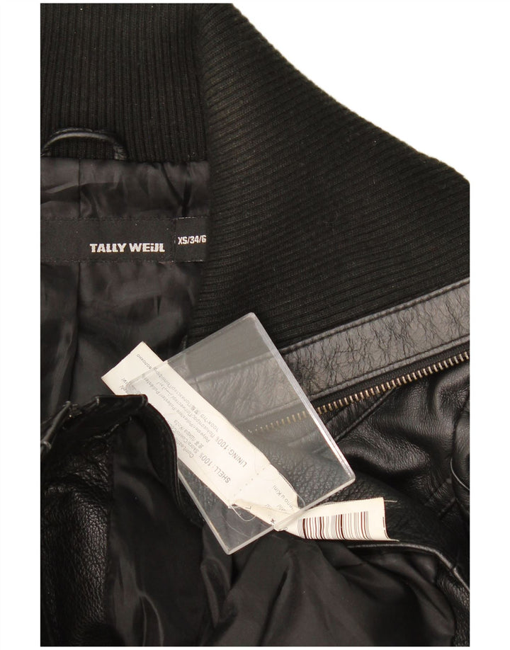 Jachetă de piele pentru femei Tally Weil UK 6 XS piele neagră