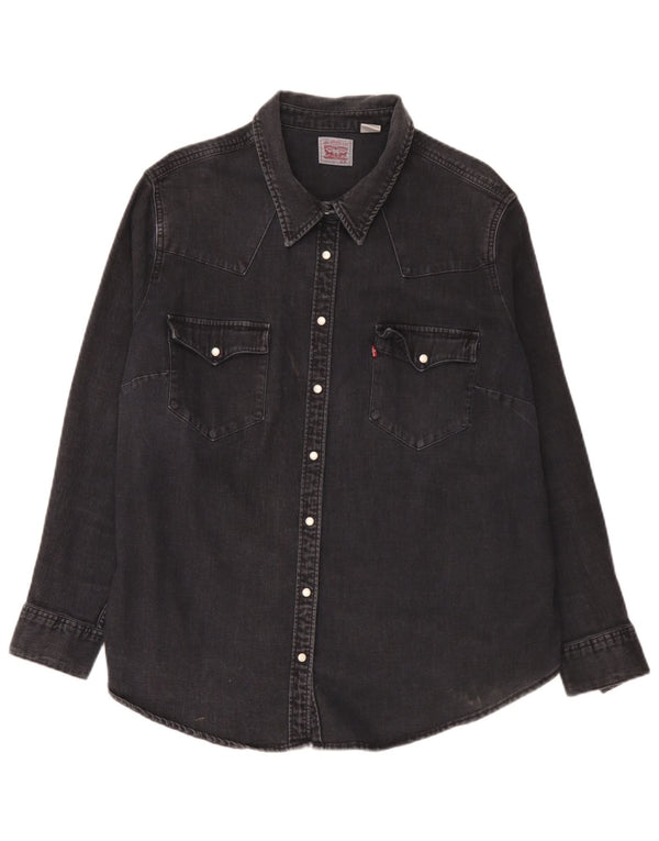 Cămașă denim Levi's pentru femei UK 20 2XL bumbac negru