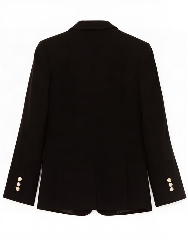 Blazer pentru femei Zara cu 2 nasturi, UK 6 XS, poliester negru