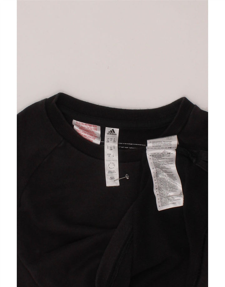 Pulover ADIDAS pentru bebelusi baieti 18-24 luni bumbac negru