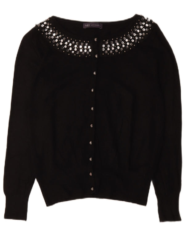 Pulover cardigan pentru femei Marks & Spencer UK 12 bumbac mediu negru