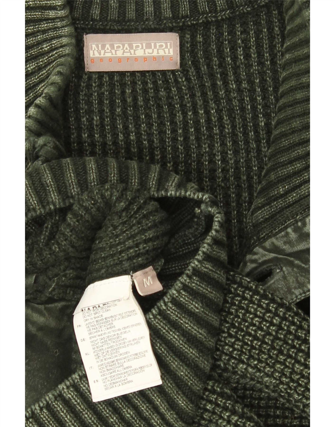 Pulover Napapijri Geographic Cardigan pentru bărbați, verde mediu