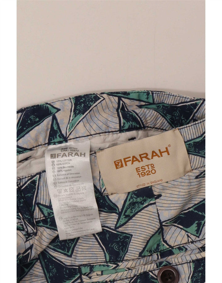 Pantaloni scurți chino pentru bărbați Farah W32 bumbac geometric multicolor mediu