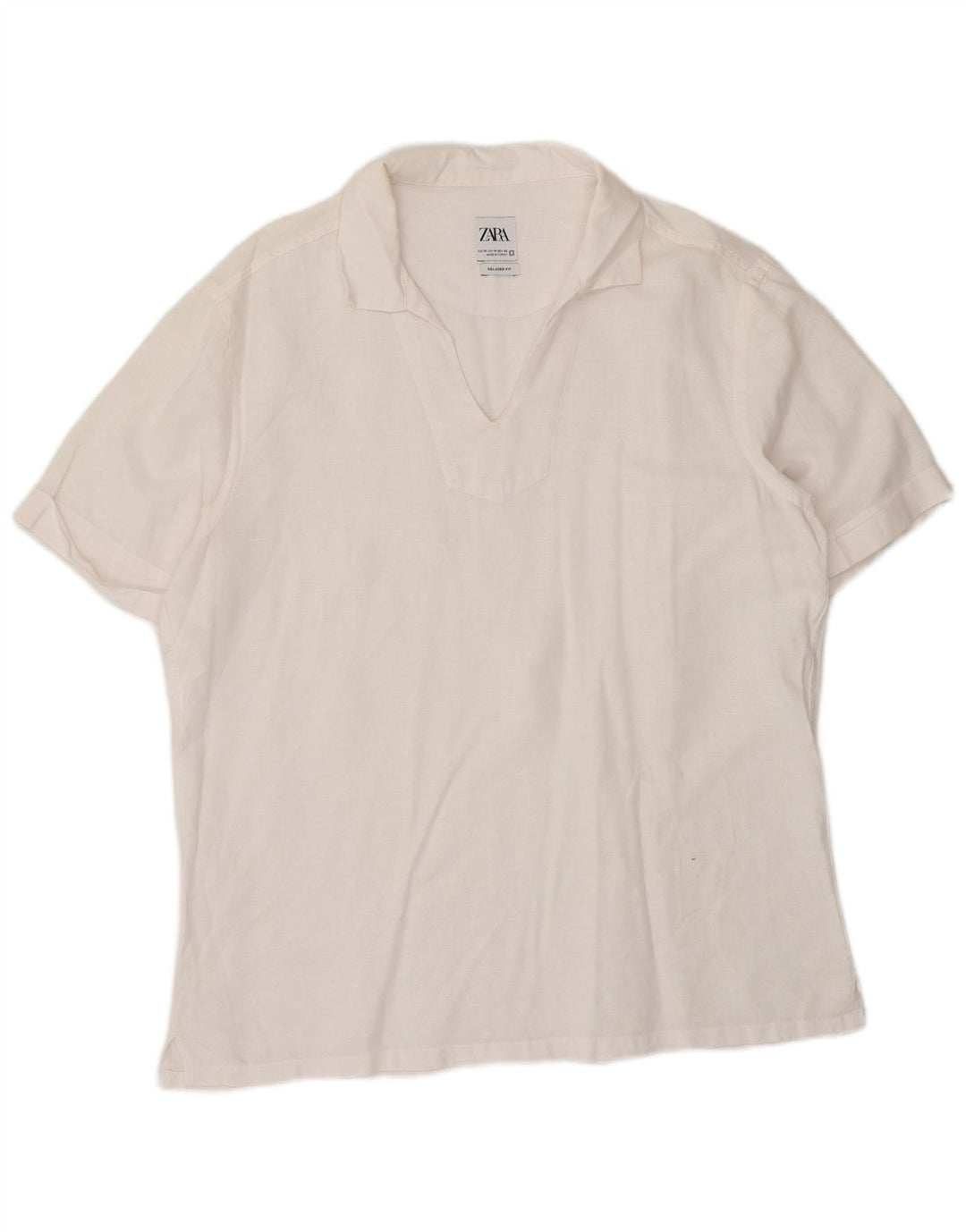 Cămașă cu mânecă scurtă pentru femei Zara, cu tăiere relaxată, UK 14 Medium White