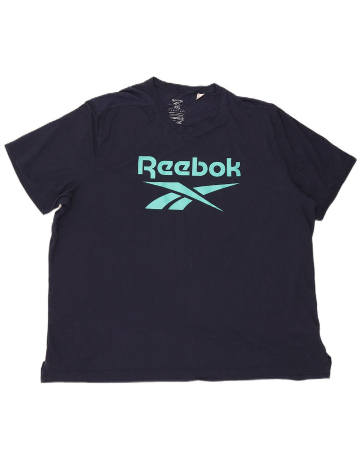 Tricou grafic pentru bărbați Reebok Top 3XL poliester bleumarin