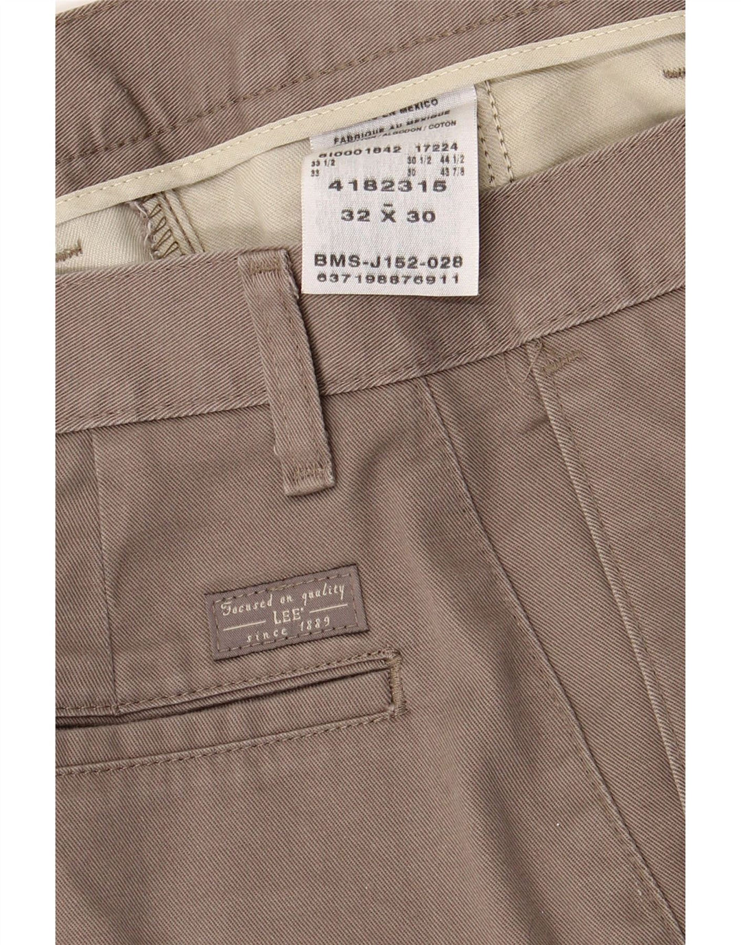 LEE Mens Straight Chino Trousers W32 L30 Grey Cotton Vintage Lee and Second-Hand Lee from Messina Hembry 