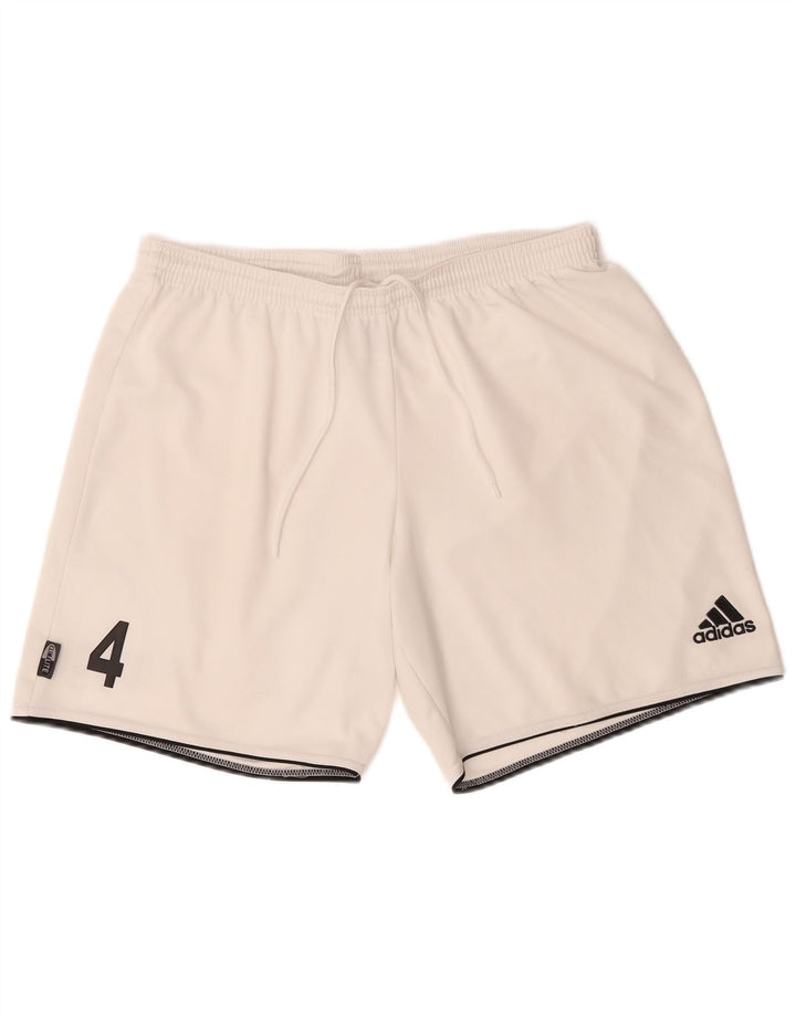 Pantaloni scurți sport pentru bărbați Adidas Climalite Graphic, mari, alb, din poliester