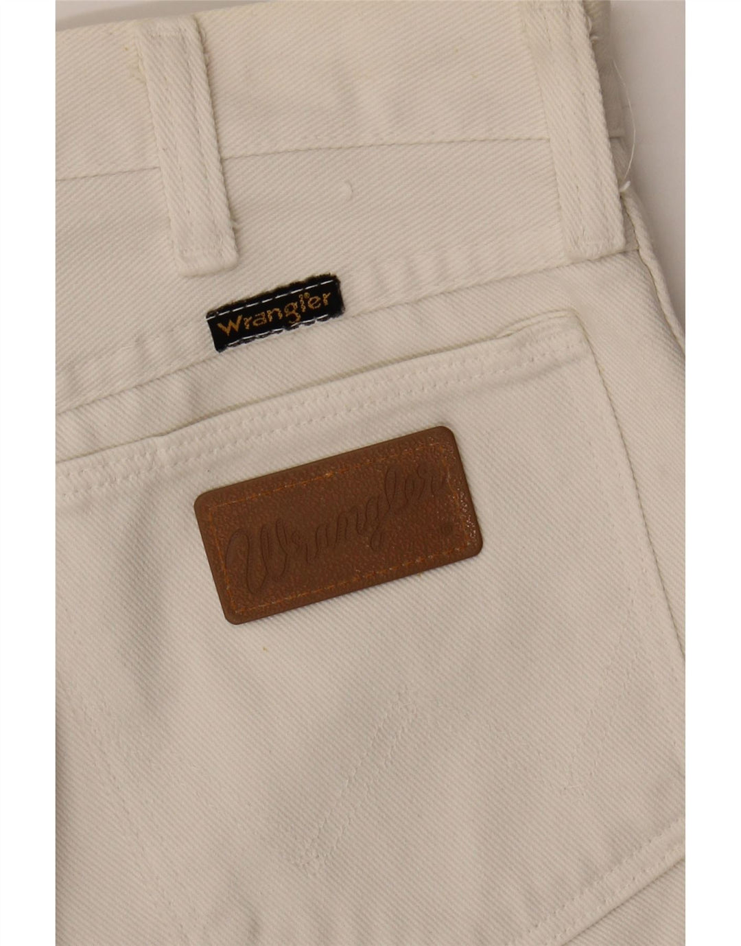 WRANGLER Womens Denim Shorts W30 Medium  White Vintage Wrangler and Second-Hand Wrangler from Messina Hembry 