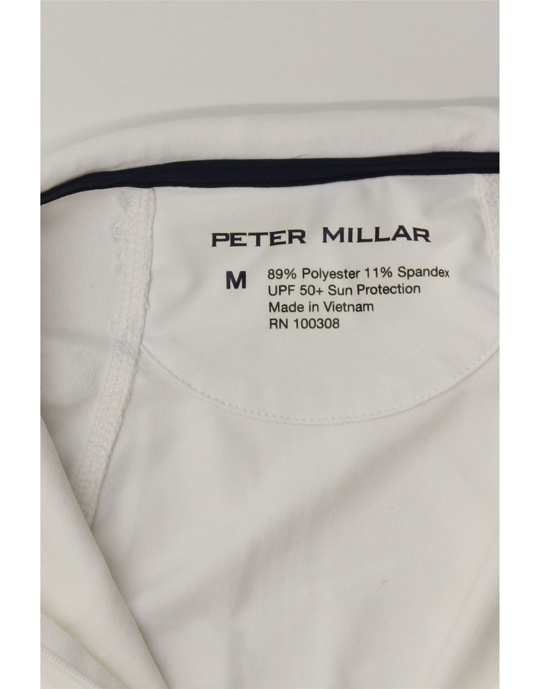 Pulover Peter Millar pentru femei, cu fermoar, cu gât, poliester alb mediu