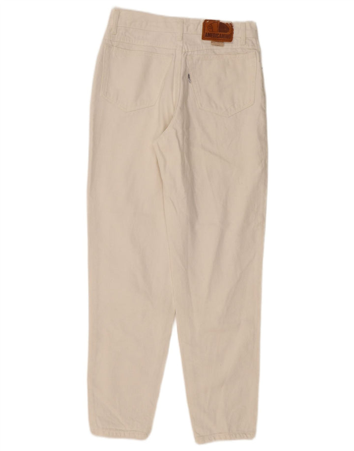 Americanino Blugi conici cu talie înaltă pentru femei W28 L28 alb catifelat, clasici