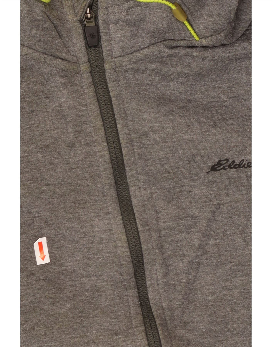 EDDIE BAUER Pulover cu capotă cu fermoar pentru bărbați, mare, gri, poliester