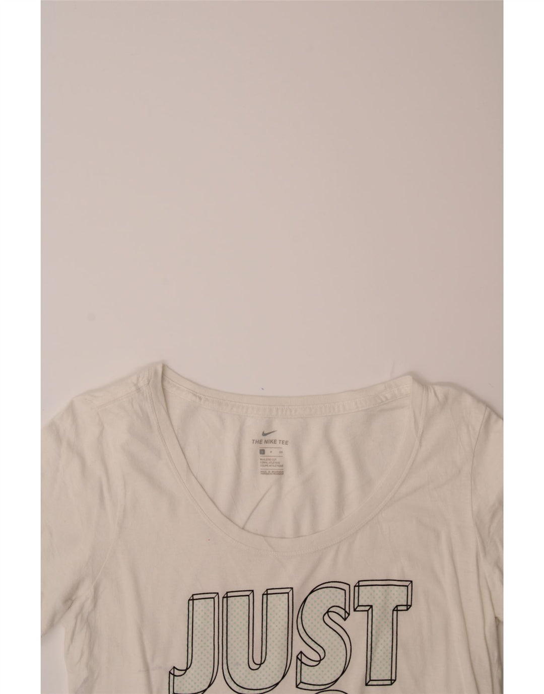 NIKE Womens Graphic T-Shirt Top UK 10 Small White Vintage Nike and Second-Hand Nike from Messina Hembry 