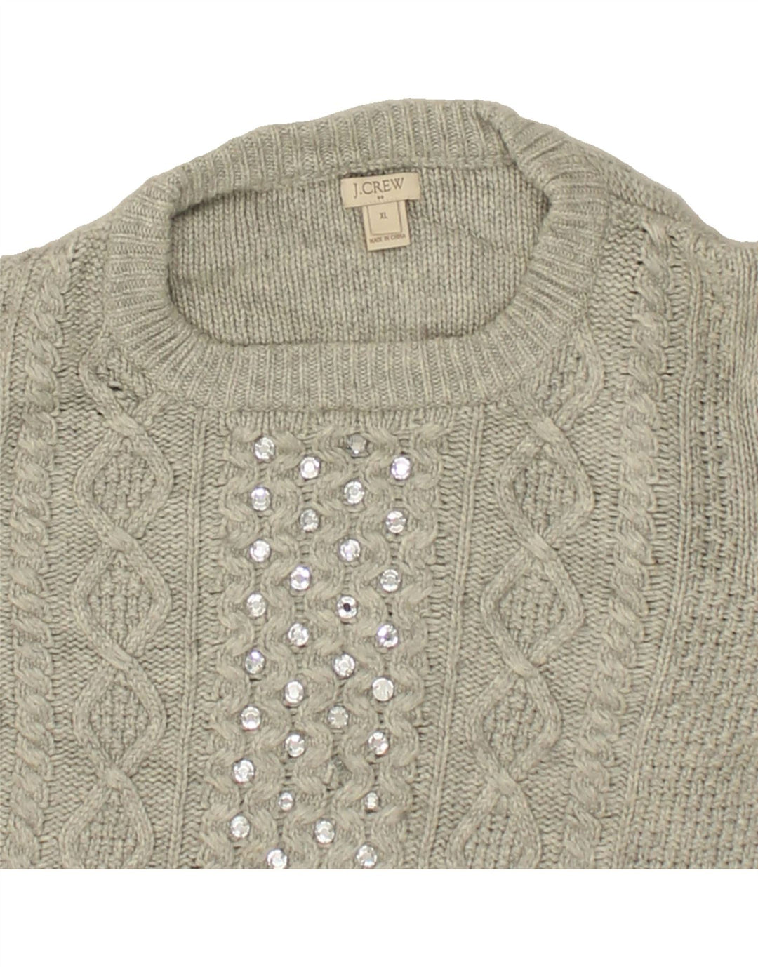 J. CREW Womens Crew Neck Jumper Sweater UK 18 XL Grey | Vintage J. Crew | Thrift | Second-Hand J. Crew | Used Clothing | Messina Hembry 