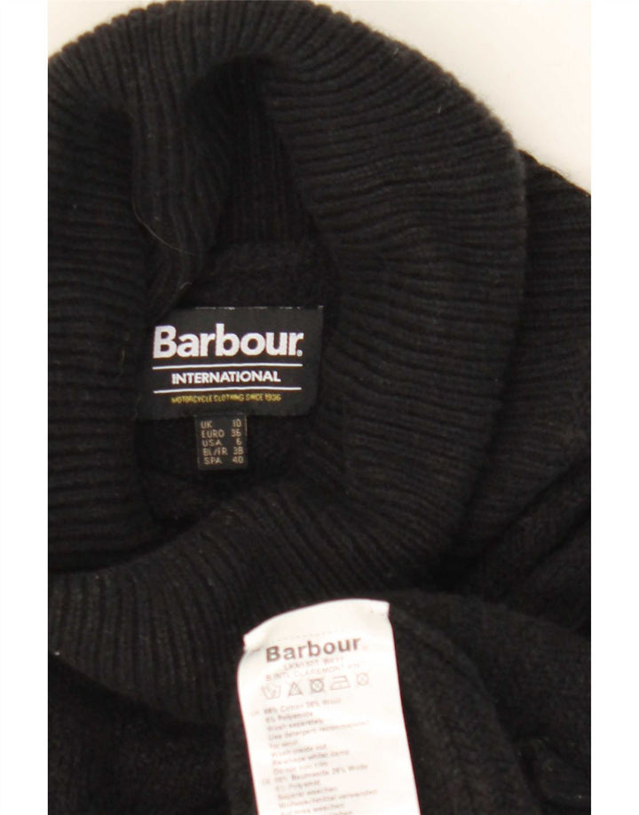 Pulover Barbour pentru femei, supradimensionat, cu gât rulat, din bumbac mic, negru, UK 10