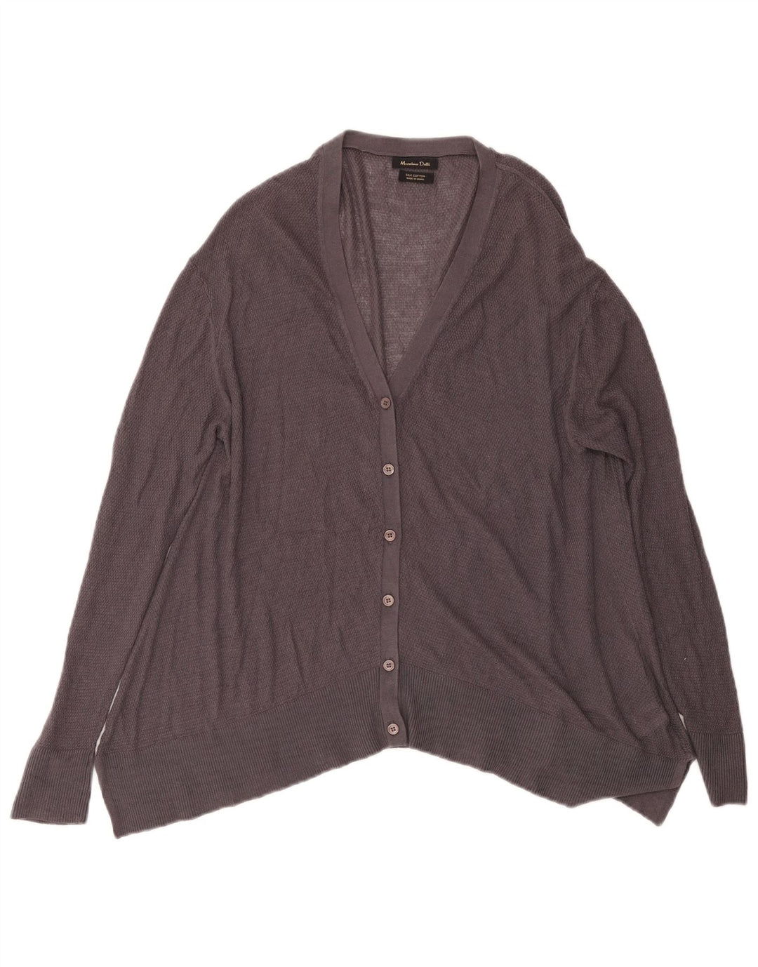Pulover cardigan pentru femei MASSIMO DUTTI UK 14 bumbac gri mediu