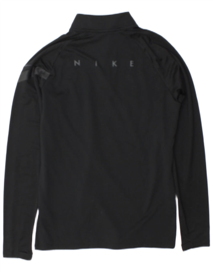 Top de trening Nike pentru bărbați Dri Fit Graphic cu fermoar și gât, negru