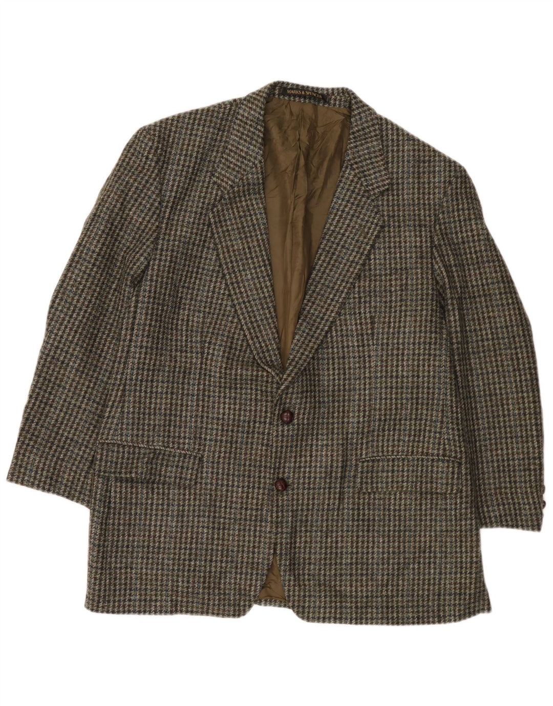 Marks & Spencer pentru bărbați St. Michael Blazer Jacket UK 44 XL Green Houndstooth