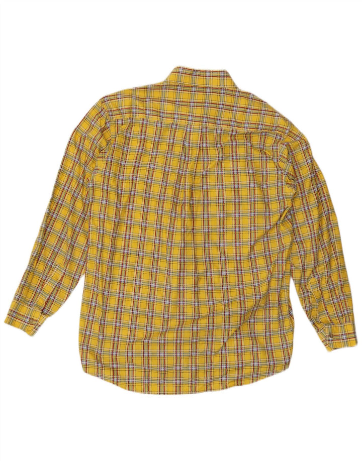 Cămașă Vintage pentru bărbați XL, bumbac cu carouri galbene