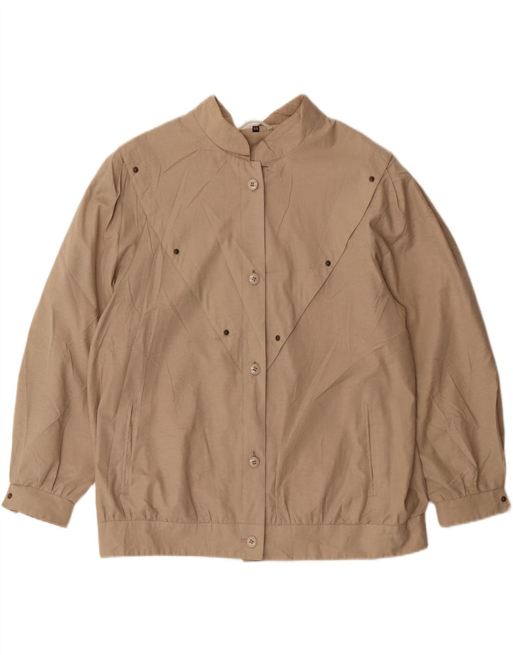 C & A Womens Bomber Jacket EU 44 XL Beige Polyester