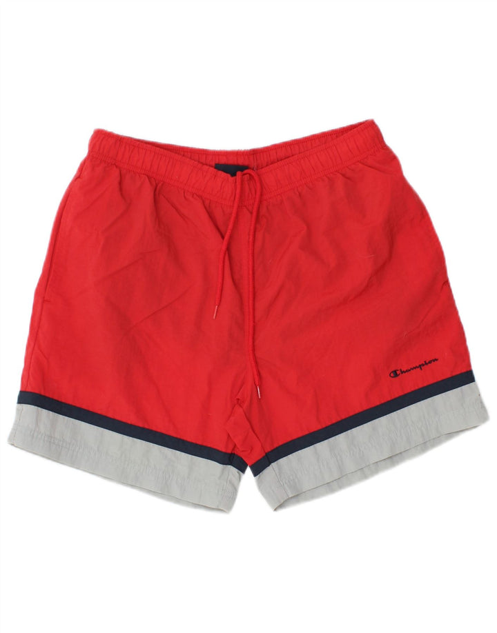 Pantaloni scurți sport Champion pentru bărbați, roșu mediu, color block