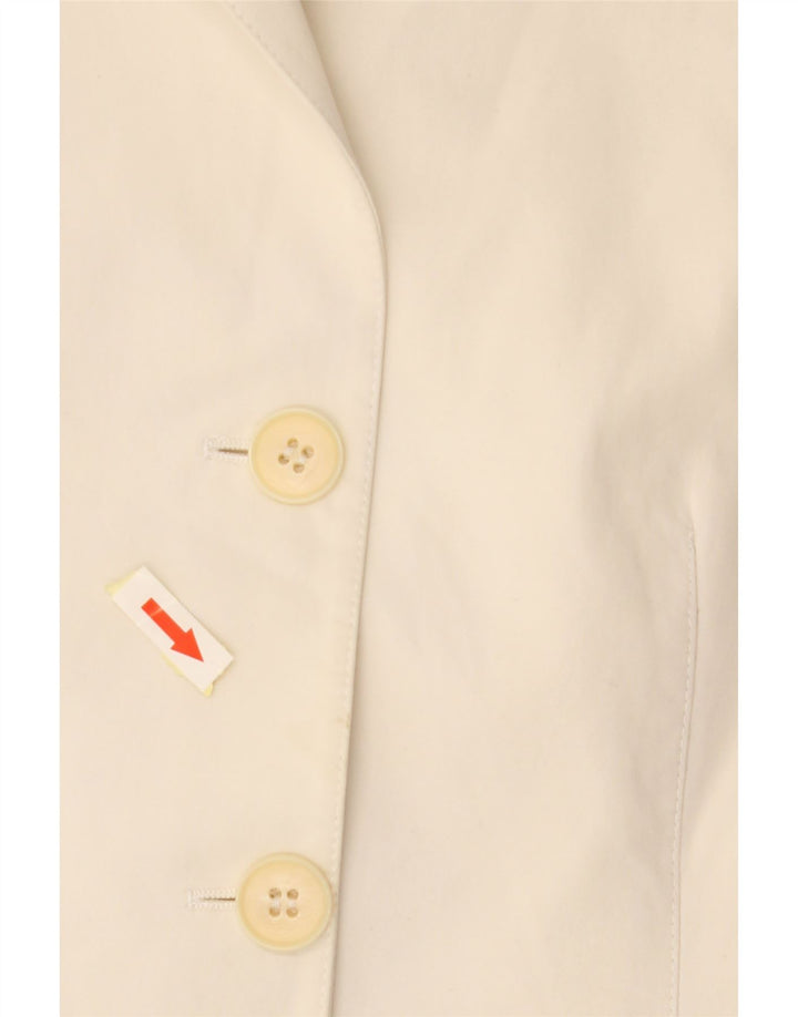 EMPORIO ARMANI Jachetă pentru femei cu 3 nasturi IT 44 Bumbac alb mediu mediu