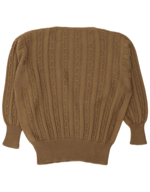 Pulover vintage pentru femei cu gât de barcă UK 18 XL kaki
