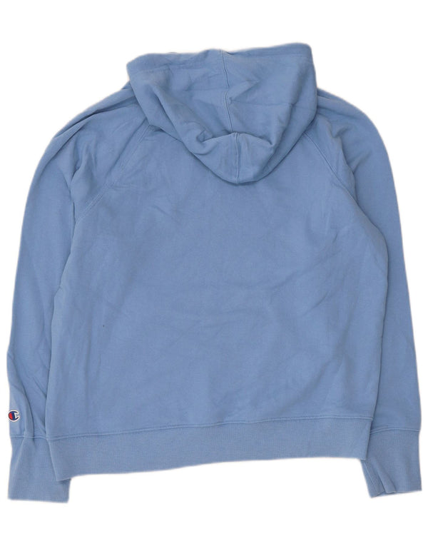 Pulover cu glugă cu grafic Champion pentru femei UK 14, bumbac albastru mediu