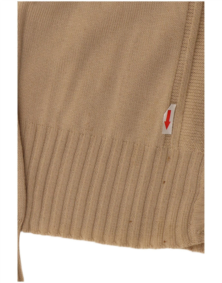 Luisa Spagnoli Pulover Cardigan Femei UK 12 Medium Bej Lână