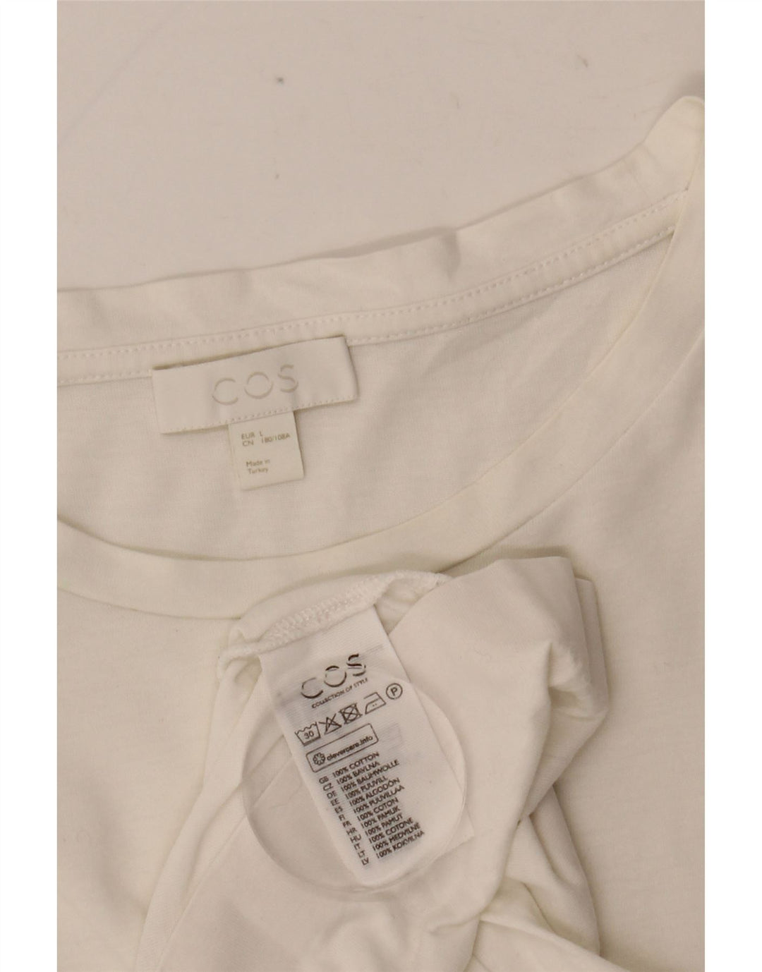 COS Tricou pentru bărbați Top mare din bumbac alb