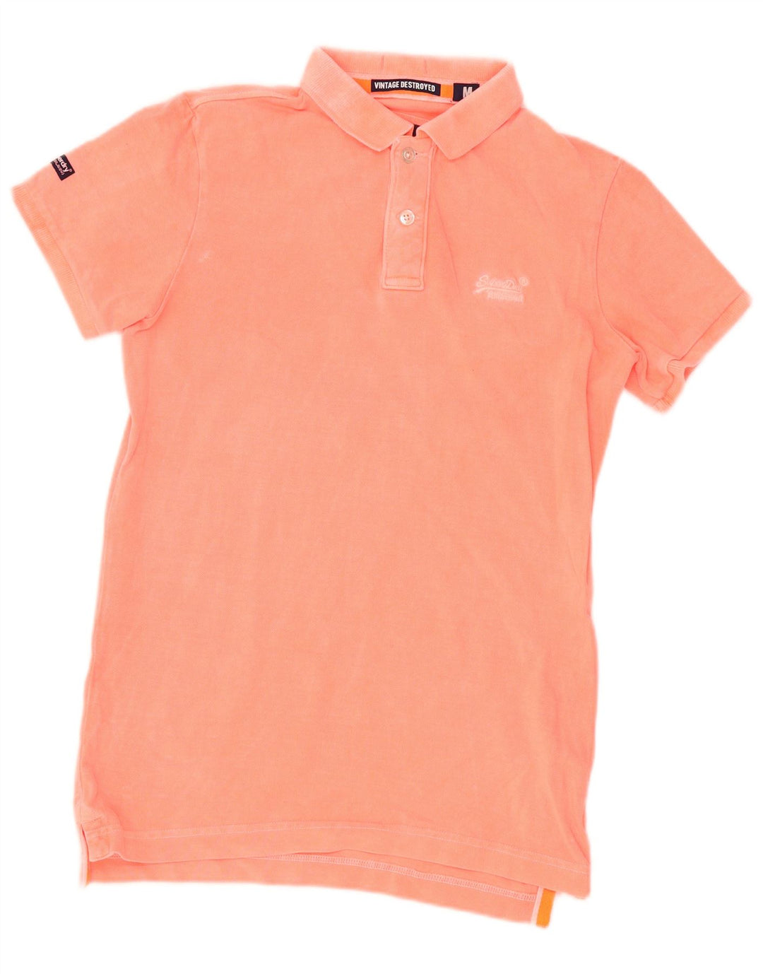 Tricou polo pentru bărbați Superdry, bumbac roz mediu