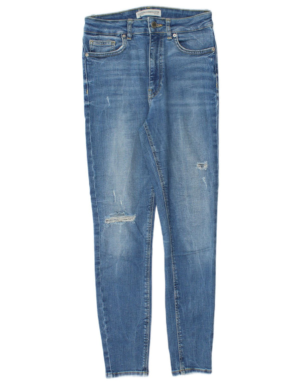 Blugi skinny distressed pentru femei Zara W26 L26 Albastru