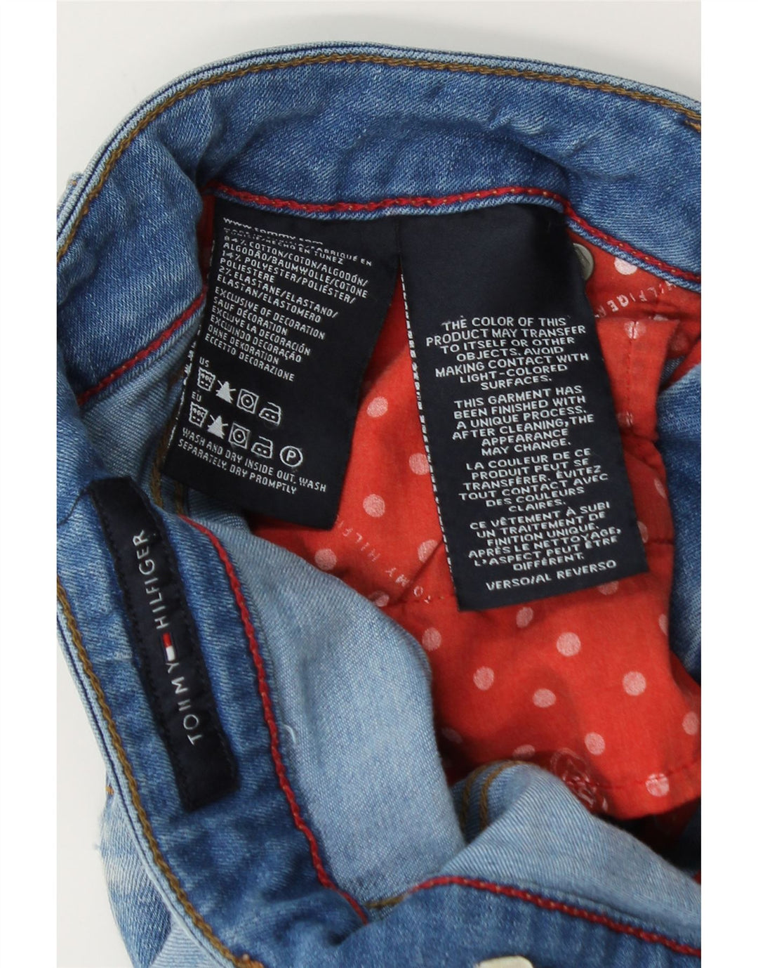 Fusta de blugi pentru femei Tommy Hilfiger W30 bumbac albastru mediu