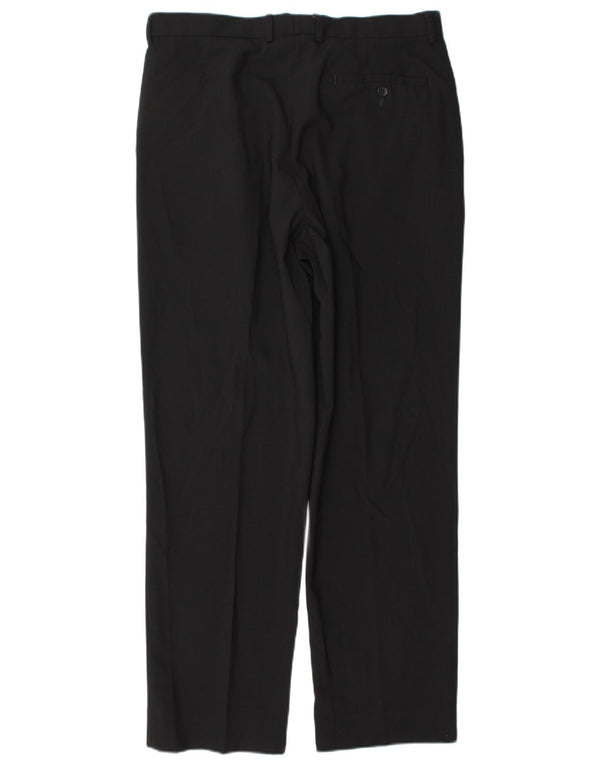 Pantaloni chino drepți pentru bărbați Marks & Spencer L34 L31 Poliester negru