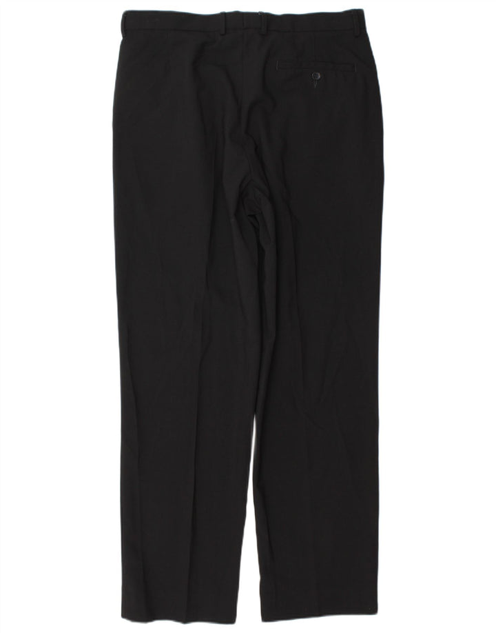 Pantaloni chino drepți pentru bărbați Marks & Spencer L34 L31 Poliester negru