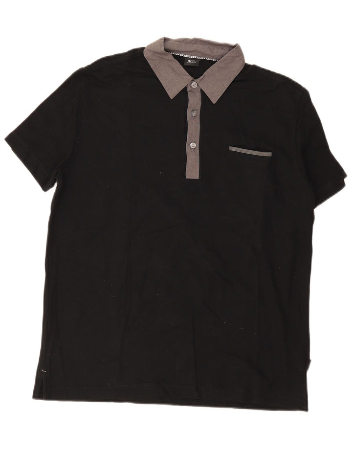 Cămașă polo Hugo Boss pentru bărbați, cu formă regulată, din bumbac negru mediu