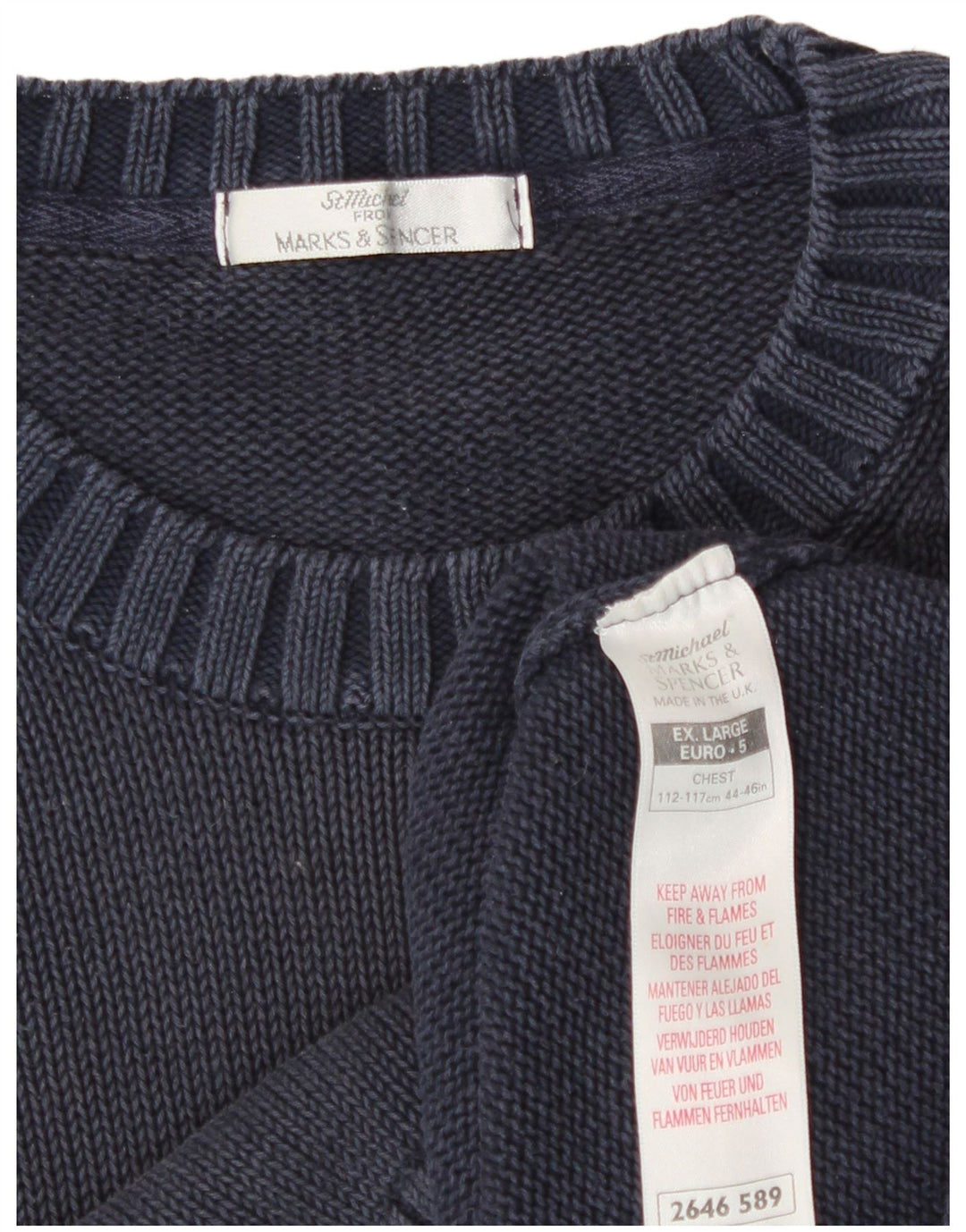 Pulover pentru bărbați Marks & Spencer St. Michael Crew Gât XL Blue Classic