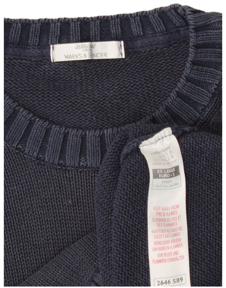 Pulover pentru bărbați Marks & Spencer St. Michael Crew Gât XL Blue Classic
